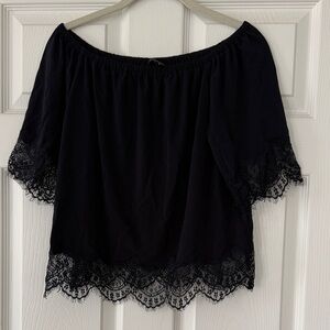 Banana Republic Black Lace Off-Shoulder Blouse